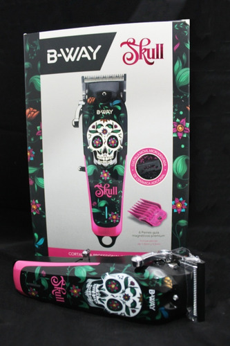 Imagen 5 de 10 de Maquina De Cortar Pelo B-way Skull + Kit Accesorios