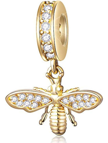 Espumoso Amuletos De Abeja Reina Chapados En Oro 925 Plata E
