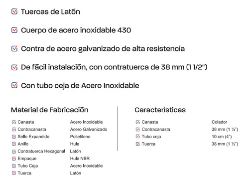Coflex Contracanasta Fregadero De Acero Inoxidable Plateada PH-301