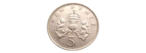 5 New Pence 1970 Inglaterra Mbc Código Pb0034 (Usado)