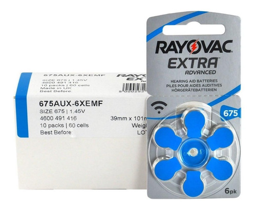 Imagen 2 de 2 de 6 Pilas Audifono Rayovac Extra Advanced Nro 675 Pr44 1,45v