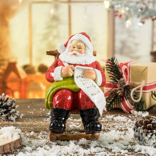Escultura Coleccionable De Figura De Papá Noel Festiva Para