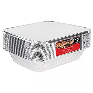 9x13 Pans With Lids (10 Pack) - Aluminum Foil Pans With...