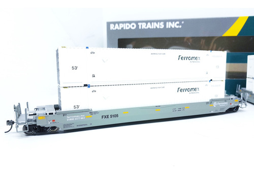 Ferromex Husky-stack Well Car 53', 2 Rapido Y Contenedores