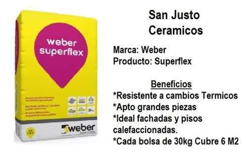 Pegamento Weber Superflex 30kg