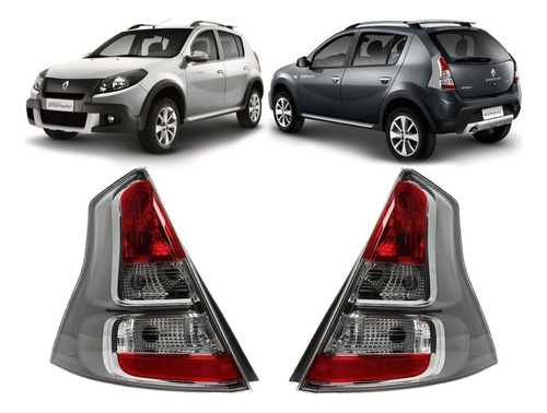 Juego Faros Traseros Sandero Stepway 2011 2012 Base Gris