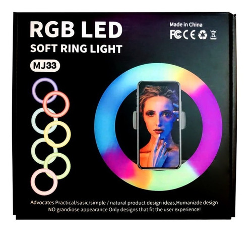 Imagen 6 de 6 de Aro De Luz Led 20cm Rgb Led