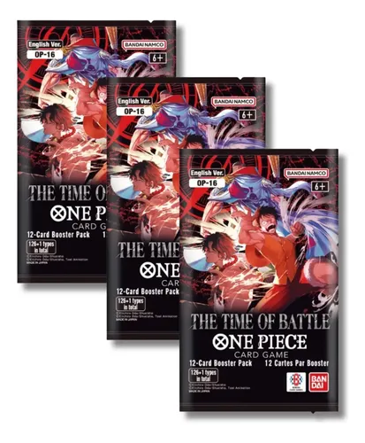Kit 3 Booster Unitário One Piece The Time Of Battle TCG Inglês