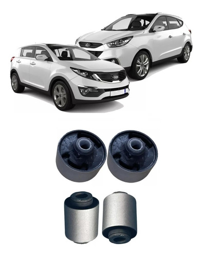 Kit 4 Buchas Bandeja Balança Dianteira Hyundai Ix35 Ano 2016