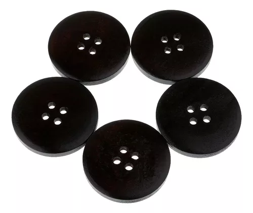 Pack 5 Botones de madera alargado negro