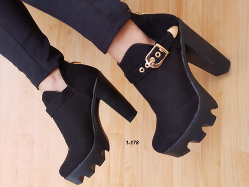 Hermoso Y Espectacular Zapato Para Dama Botin Negro 
