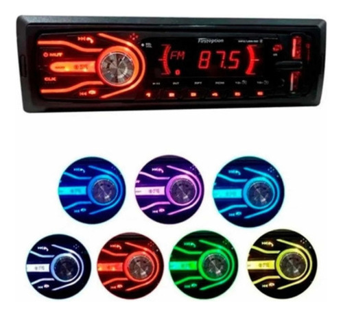 Rádio Automotivo Mp3 Bluetooth 2x Usb Sd Bt 100w 7 Cores