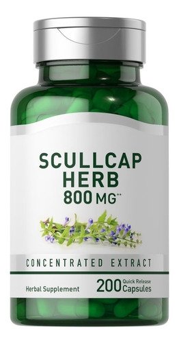 Scullcap Herb 800 Mg Hierba Escutelaria Skullcap 200 Caps