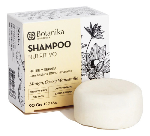 Shampoo Solido  Nutritivo Mango Y Coco Botanika 90gr