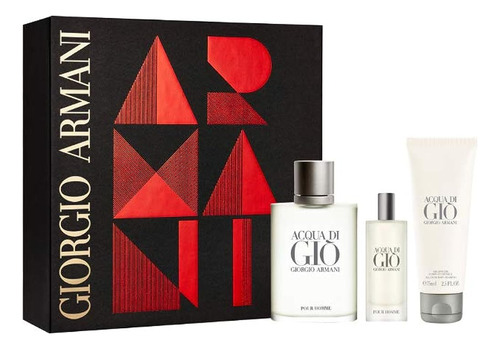 Armani Acqua Di Gio Para Hombres Set De Regalo De 3 Piezas, 