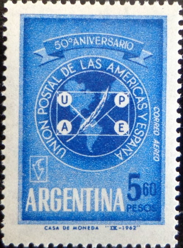 Argentina, Sello Aéreo Gj 1242 50 Años Upae 62 Mint L9218