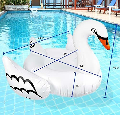 Imagen 3 de 5 de Greenco Giant Inflable Swan Pool Float Lounger, 75