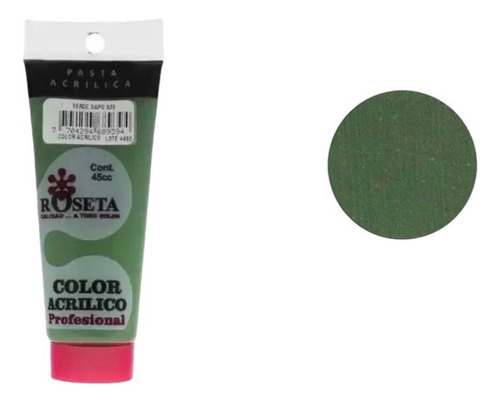 Pintura Acrilica Roseta Color Verde Sapo-939 Tubo De 45cc 