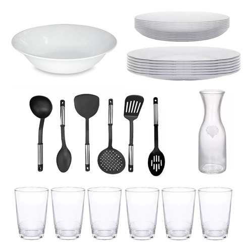 Set Vajilla Completa Vidrio 6 Personas Platos Kuchen