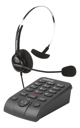 Hsb 40 Telefone Intelbras Headset C/ Base Discadora 