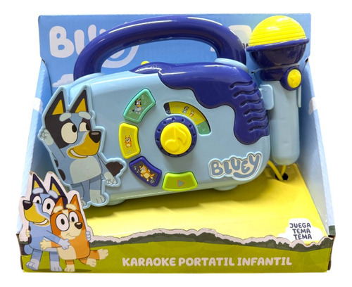 Bluey Karaoke Portatil Infantil Luces Y Sonidos Ludo Color Azul