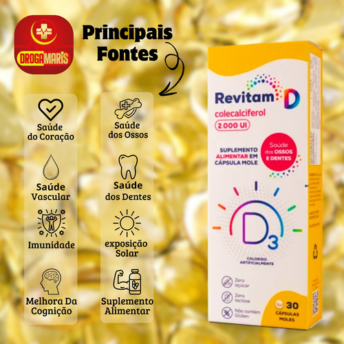 Vitamina D3 2000ui 30 Caps Moles Biolab Colecalciferol
