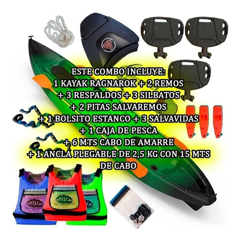 Kayak Ragnarok Skandynavian Combo 12 Premium 3 Personas!!
