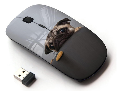 Koolmouse [ratón Inalámbrico Óptico 2,4g [perro Con Ojos Pug