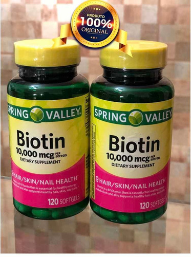 Spring Valley Biotin Softgels, 10,000 Mcg, 240 Cápsulas Eua