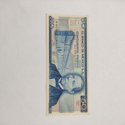 Imagen 1 de 1 de Billete, $50, 27-ene-1981, Recuerdo Aniversario Cumpleaños
