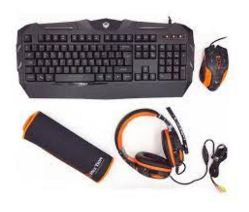 Imagen 1 de 1 de Combo 4en1 Teclado Mouse Audifonos Pad Gamer Meetion Mt-c505