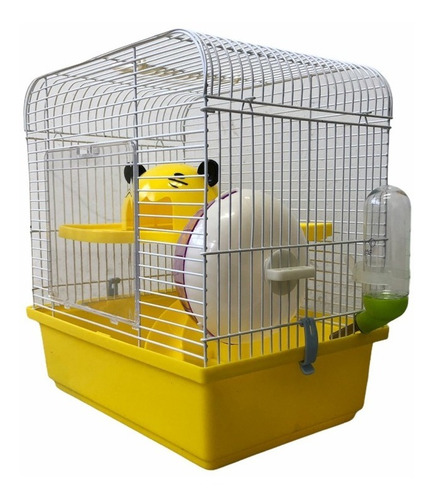 Imagen 2 de 5 de Jaula Para Hamster Con Bebedero Rueda Rampa Casa Y Comedero