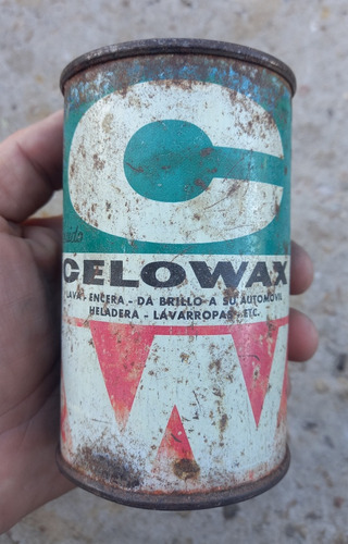 Antigua Lata Chapa Liquido Para Autos Celowax - Litografiada