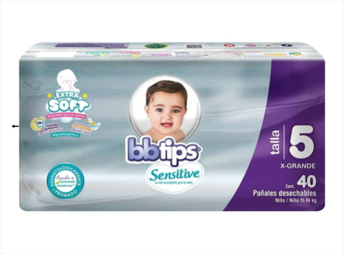 Pañales Bbtips Sensitive Etapa 5 Unisex X 40 u