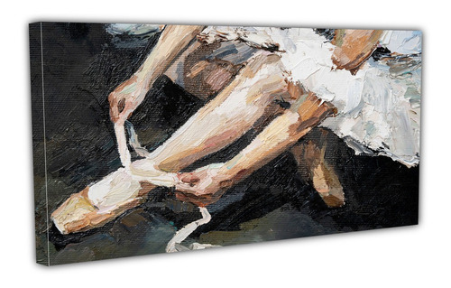 Cuadro Lienzo Canvas 70x130cm Zapatillas Ballet Pintura Oleo