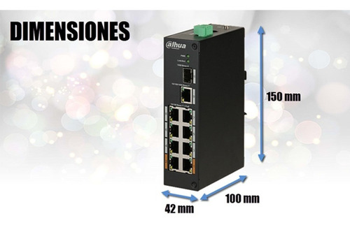 Dahua Pfs31108et96 Switch 8 Puertos Poe 1 Uplink Ethernet