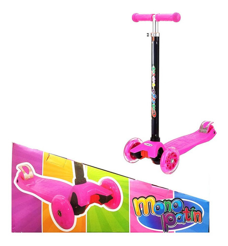 Imagen 2 de 10 de Monopatin Infantil C/ Luz 3 Ruedas Sop/60kg Cod 382 Bigshop