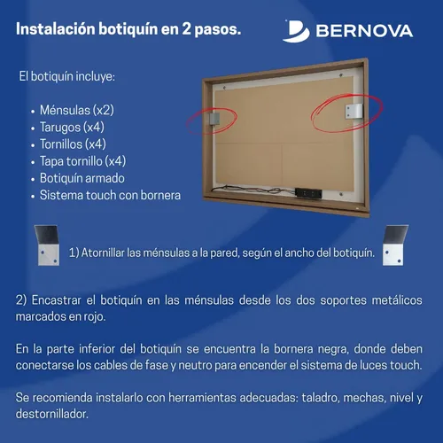 Combo Juego Vanitory 50cm Con Botiquín Olmo Para Bano