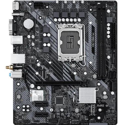 Motherboard Asrock h610m/ac Intel Lga1700 Negro Ddr4 Matx