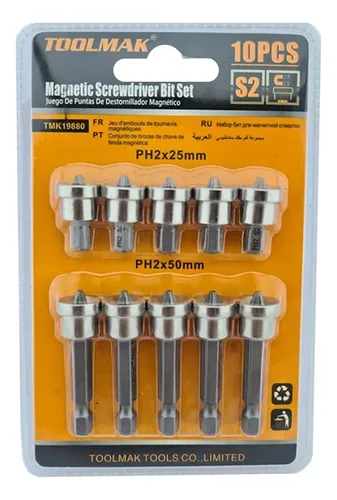 comprar Juego Punta Phillips C\u002F Tope Hexagonal S2 Ph2 10pc Magnetico