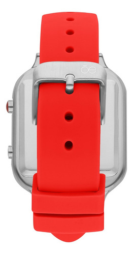 Reloj Cloe Pantone Digital Unisex Color Rojo De Silicón