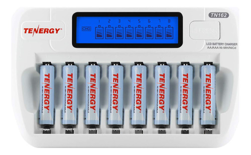 Tenergy Bateria Recargable Aaa Y Cargador Combo Tn162 8-bay