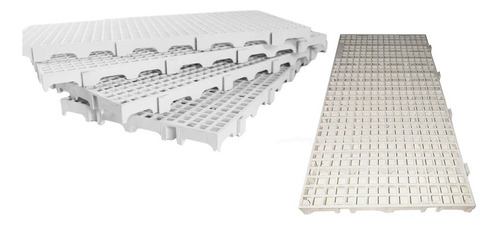 Kit 4 Peças Pallet Estrado Plástico Deck 2,5 X 25x50 Branco 