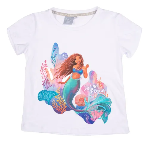 Remera Manga Corta Princesas Sirenita Original Disney