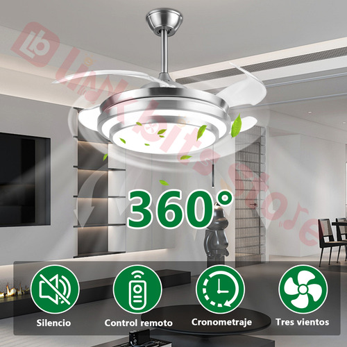 Ventilador De Techo Megaluz Moderna F500vl01a Con Luz