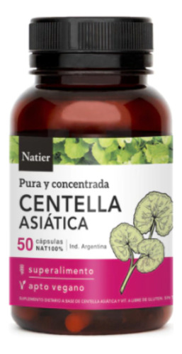 Centella Asiática Natier X 50 Cápsulas Sabor Sin sabor