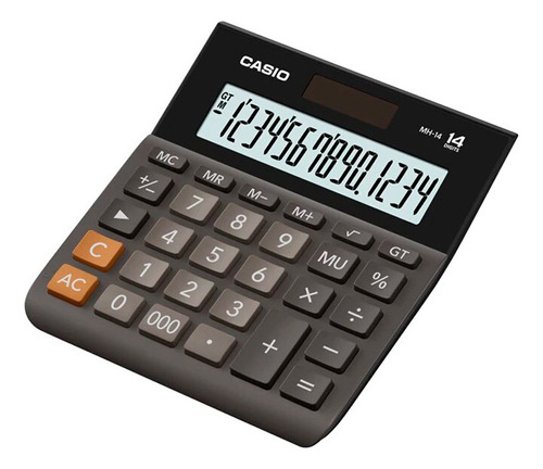 Calculadora 14 Dígitos Mh-14 Casio Negra Serie Wide