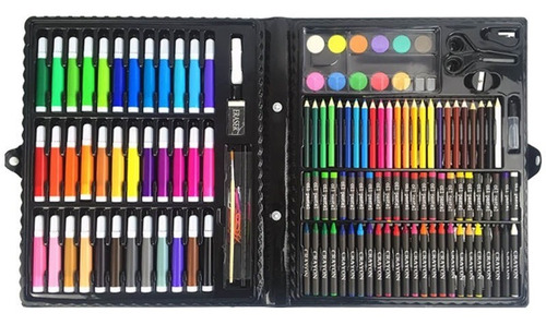Set De Arte. Caja De Colores Y Marcadores.