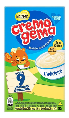 Kit 9x Cremogema Tradicional Maizena 180g