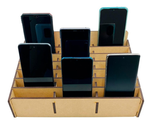 Imagen 2 de 10 de Caja Organizador Exhibidor Mdf 21 Porta Celulares Reparacion